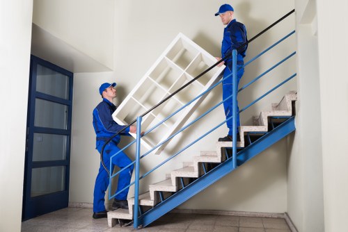 Fire safety and clear escape route in a storage area
