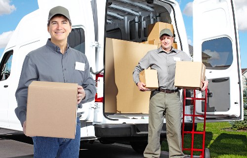 Fragile items carefully packed for a move in Putney